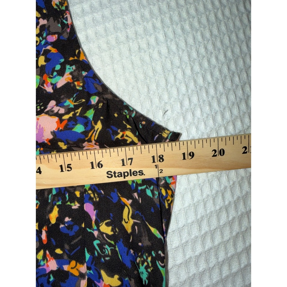 Collective Concepts Dress Womens Medium Black Multicolor Abstract Splatter Mini - Picture 4 of 9